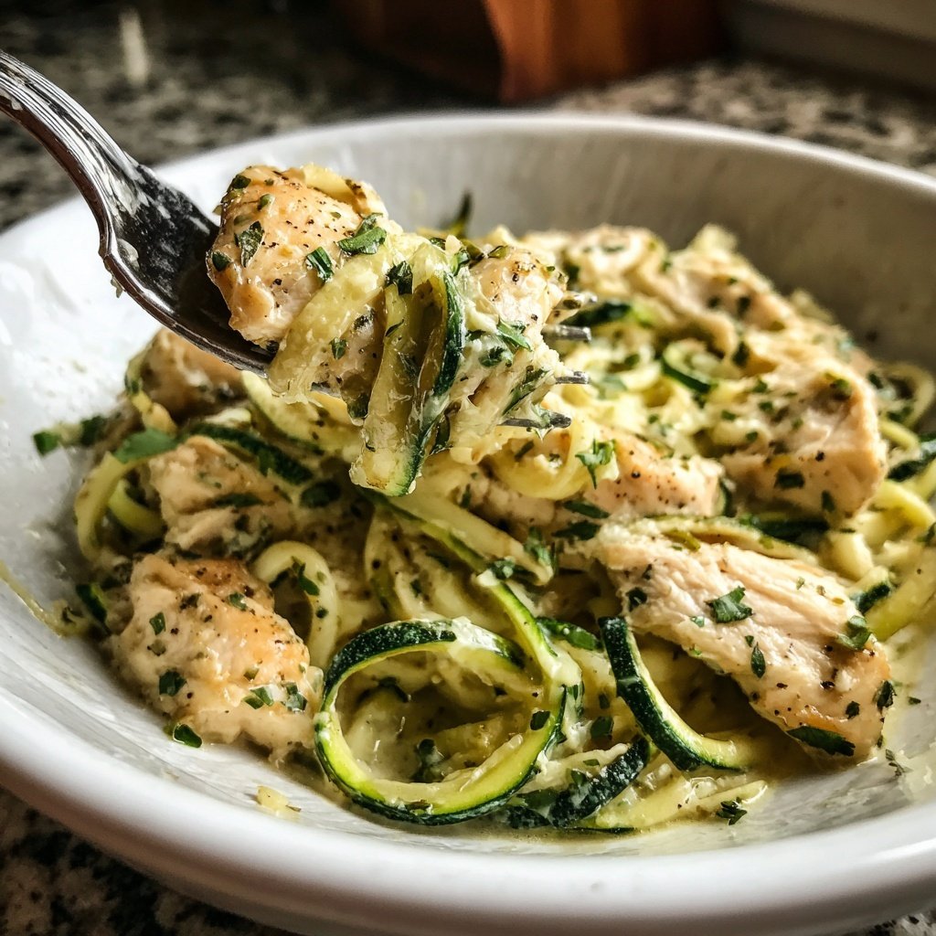Cremiges Hähnchen mit Zucchini Zoodles