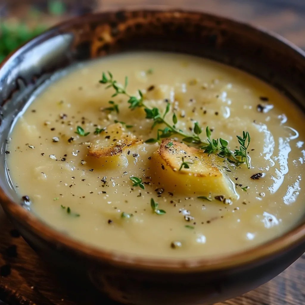 Cheddar-Knoblauch-Kartoffelsuppe