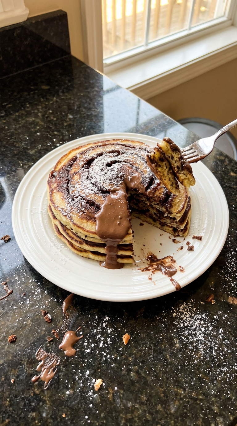 Schoko Swirl Pfannkuchen