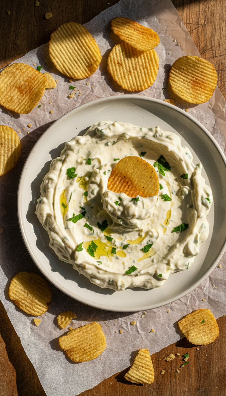 Knoblauch Aioli Dip mit Chips