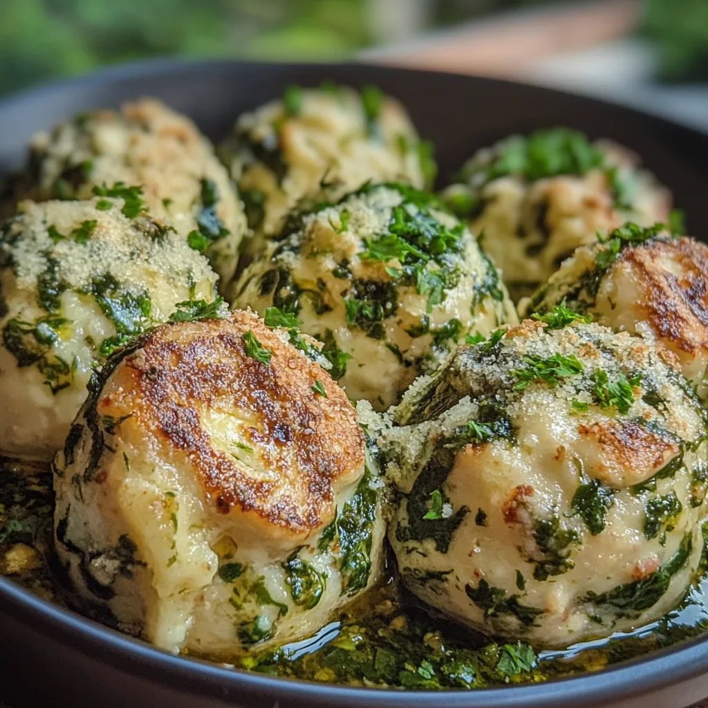 Proteinreiche Spinatknödel