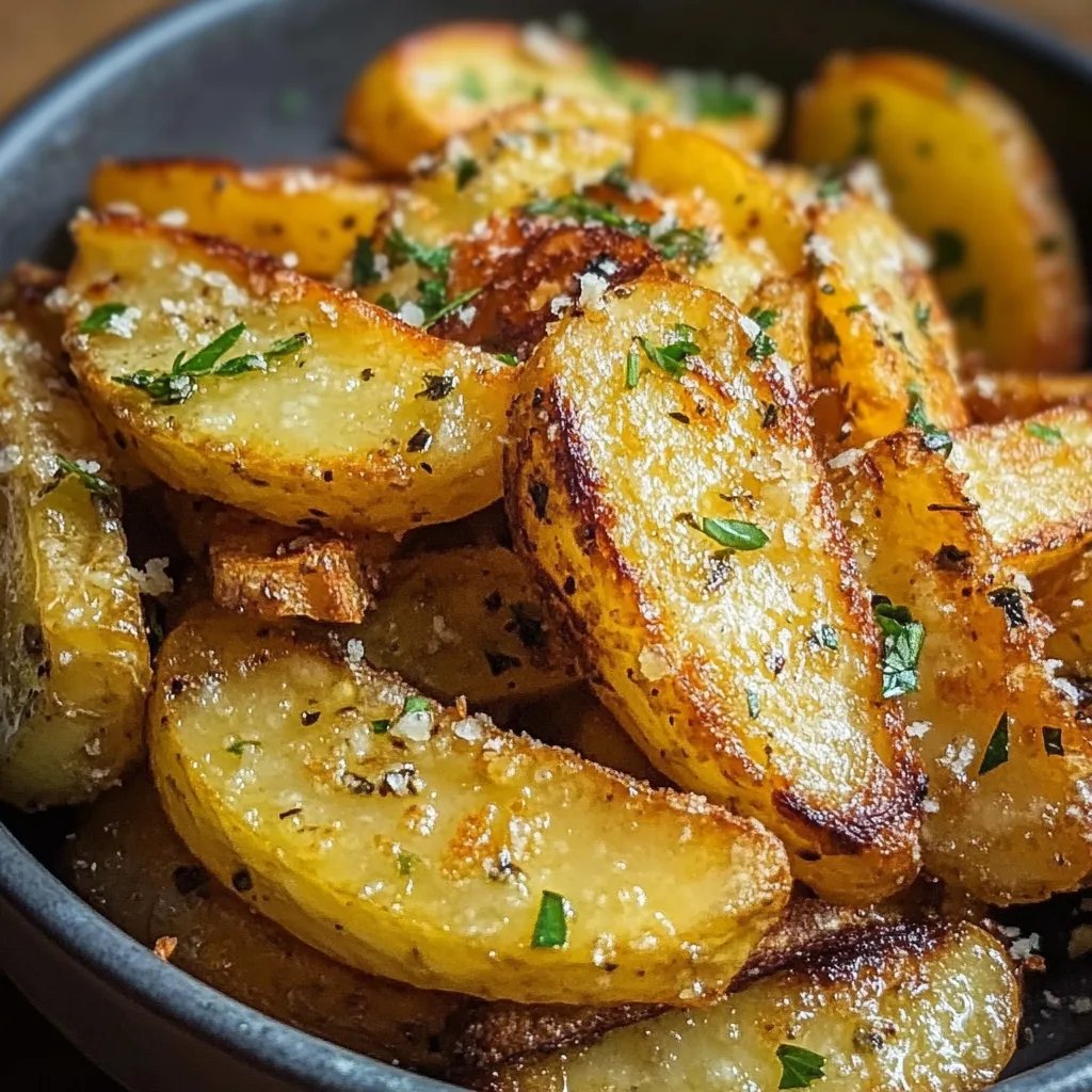Knusprige Knoblauch-Parmesan-Kartoffelspalten