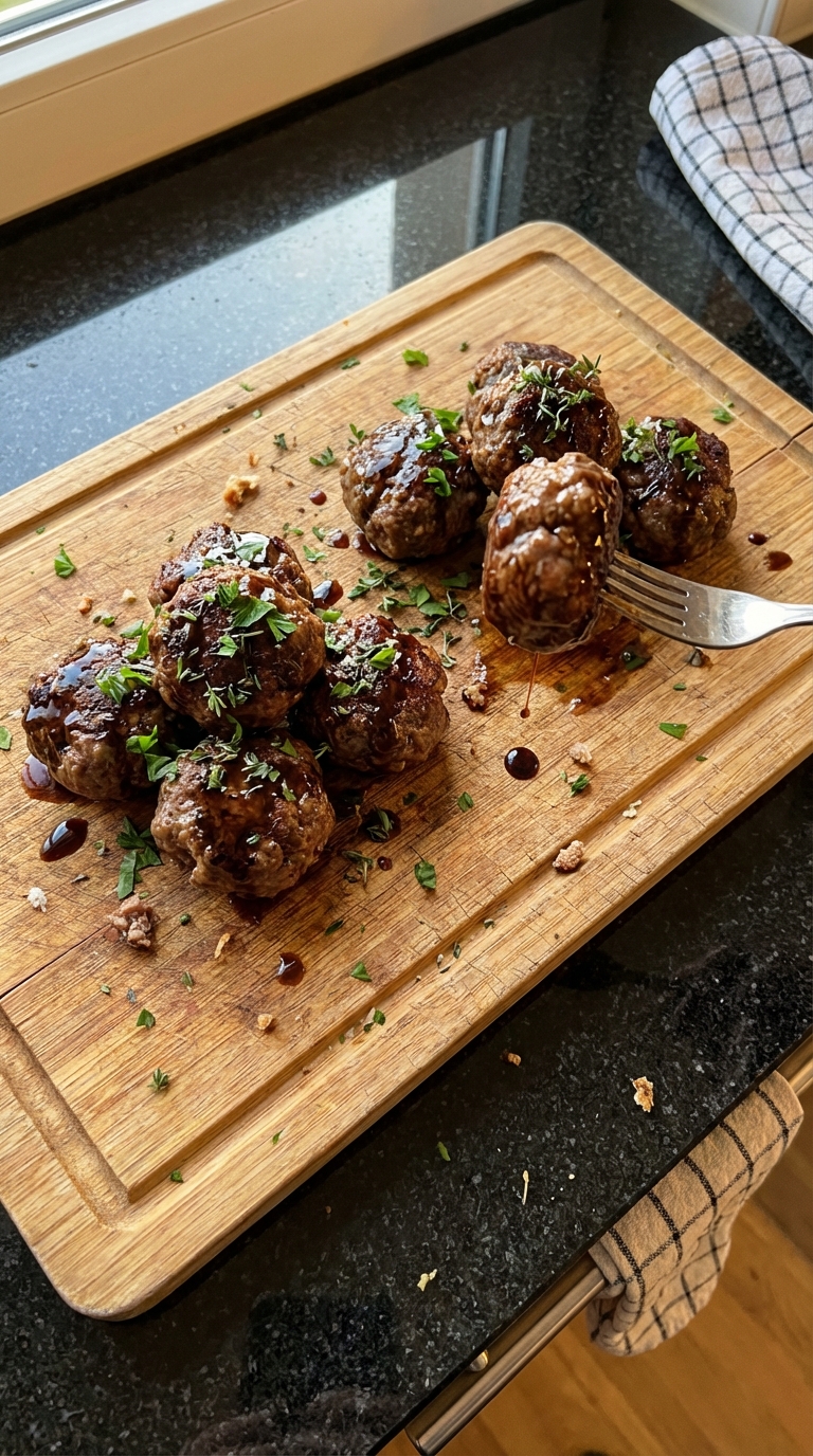 Balsamico Glasierte Rind Hackbällchen