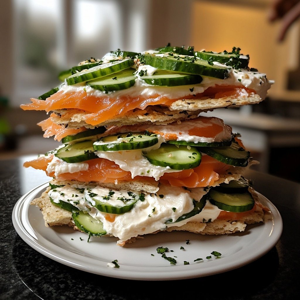 Alles Gurke geräucherter Lachs Häppchen