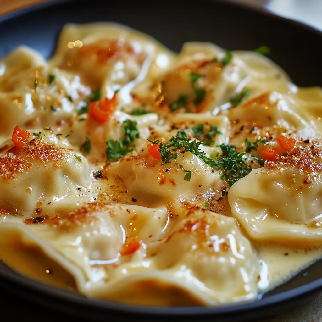 Maultaschen in Käse-Sahne-Sauce