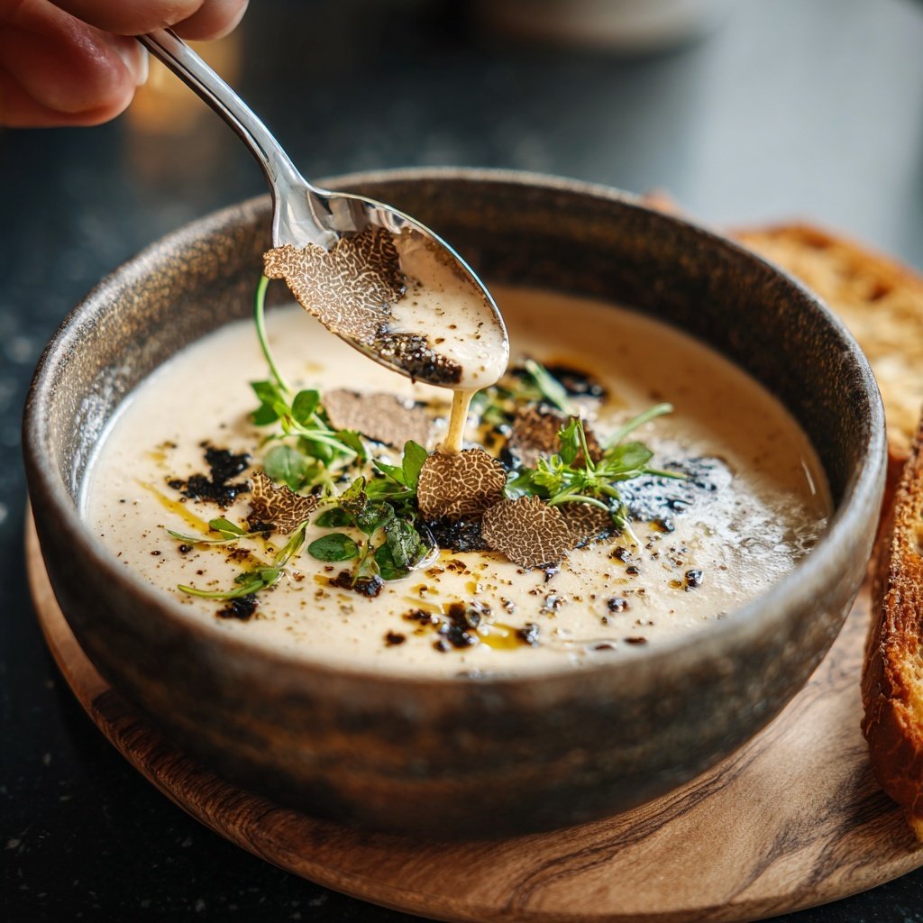 Pastinakencremesuppe mit Trüffelöl