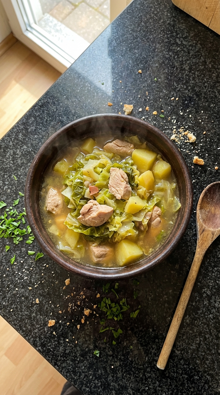 Hähnchen Kohl Pfannen Suppe