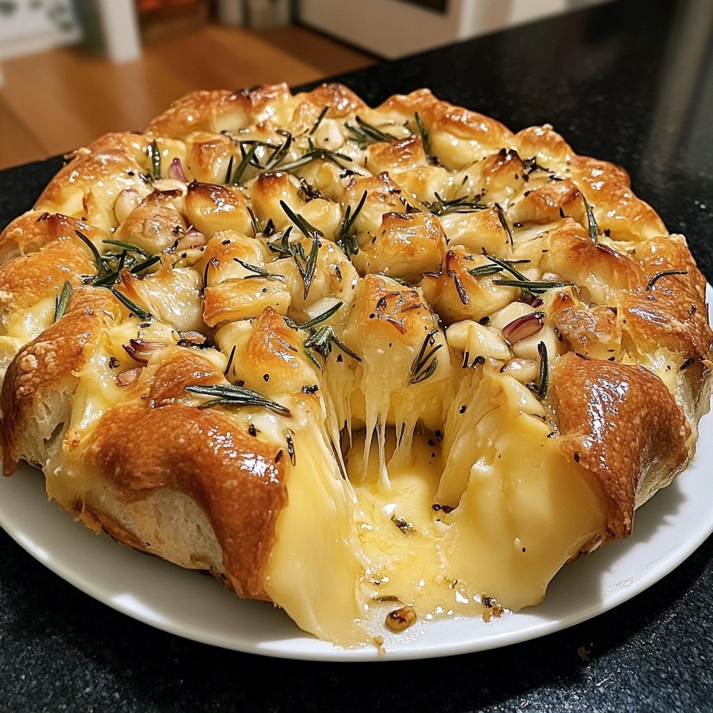 Überbackener Ofenkäse mit Rosmarin und Knoblauch