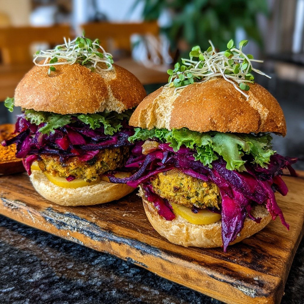 Geröstetes Gemüse und Hummus Sliders