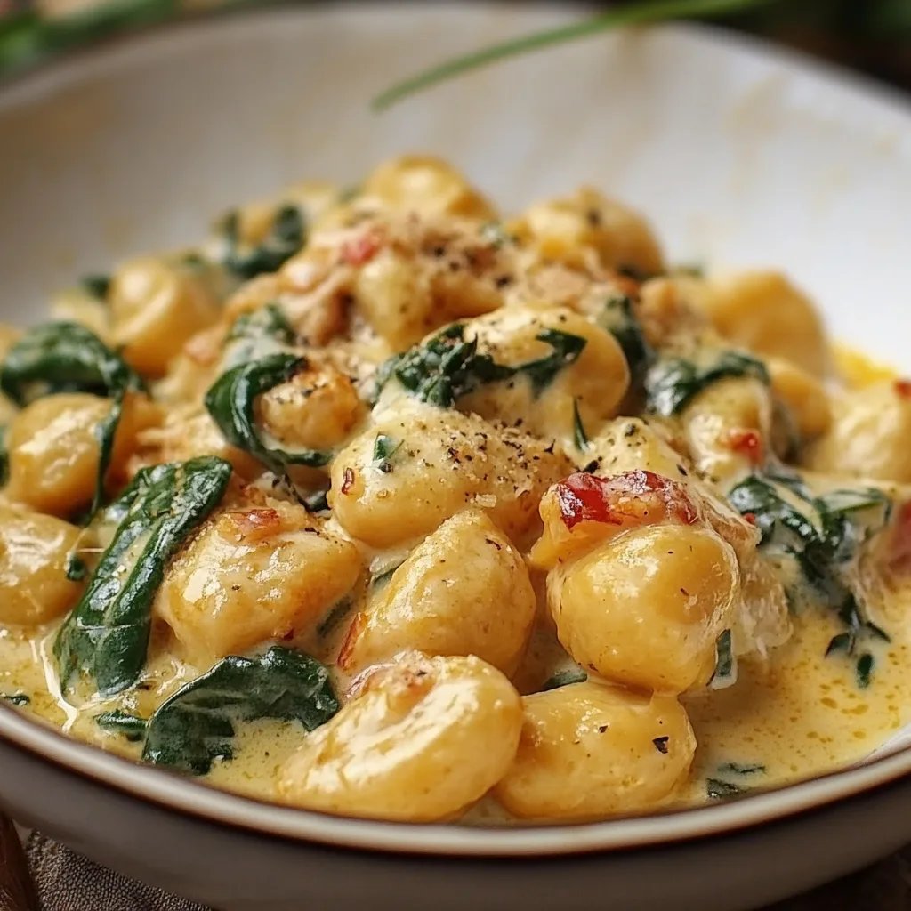 Gnocchi mit Pilzen und Spinat