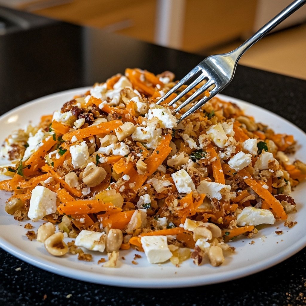 Rotkohl Salat mit Feta und Walnüssen