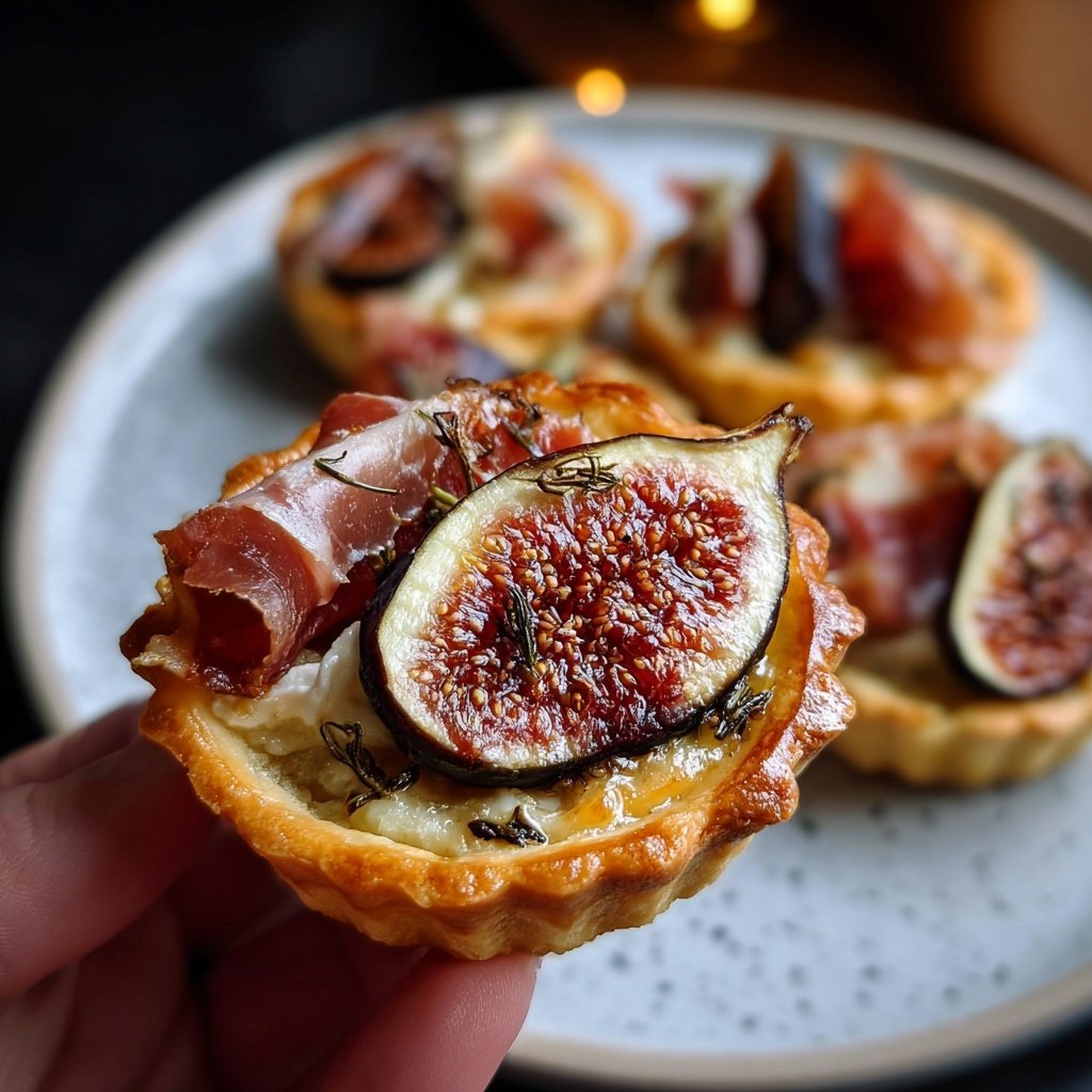 Mini-Tartelettes mit Feige und Prosciutto