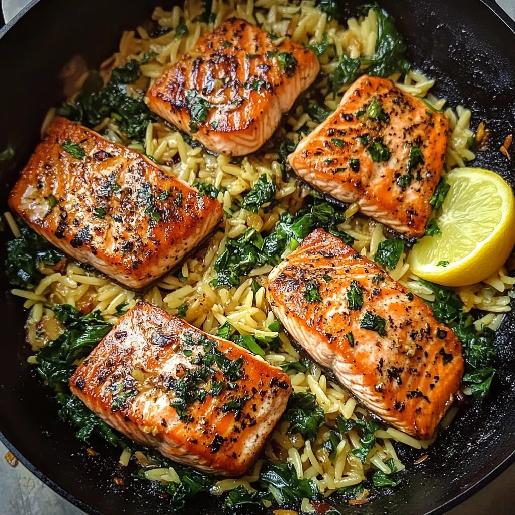 Lachs aus einer Pfanne mit Zitronen-Orzo: Ein Unglaubliches Ultimatives Rezept für 4 Personen