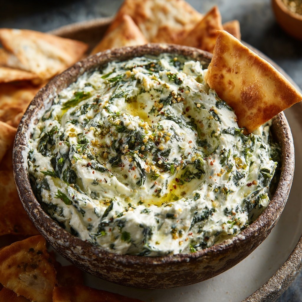 Würziger Spinat-Joghurt-Dip
