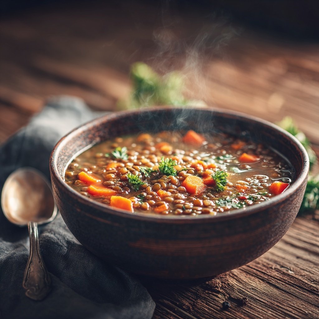 Linsensuppe mit Vanilleinfusion