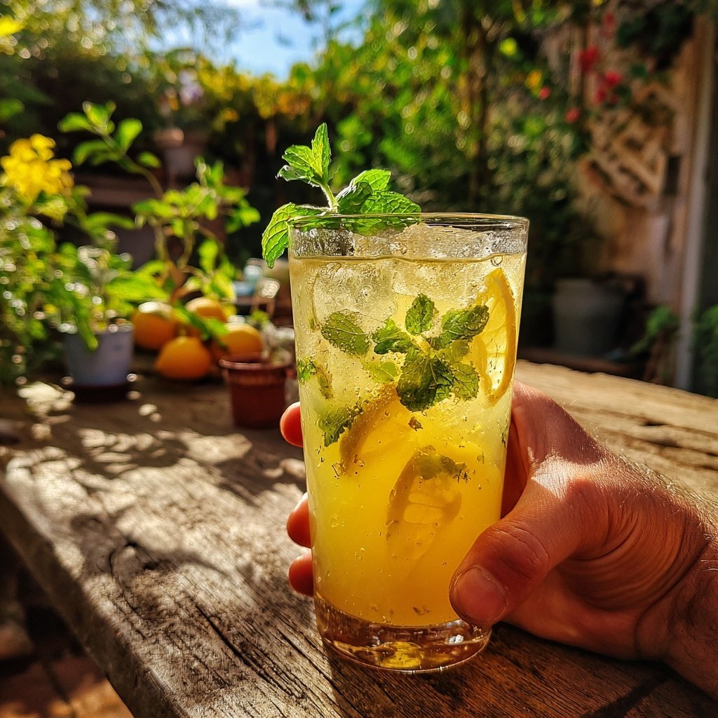 Ingwer-Zitronenlimonade mit Minze