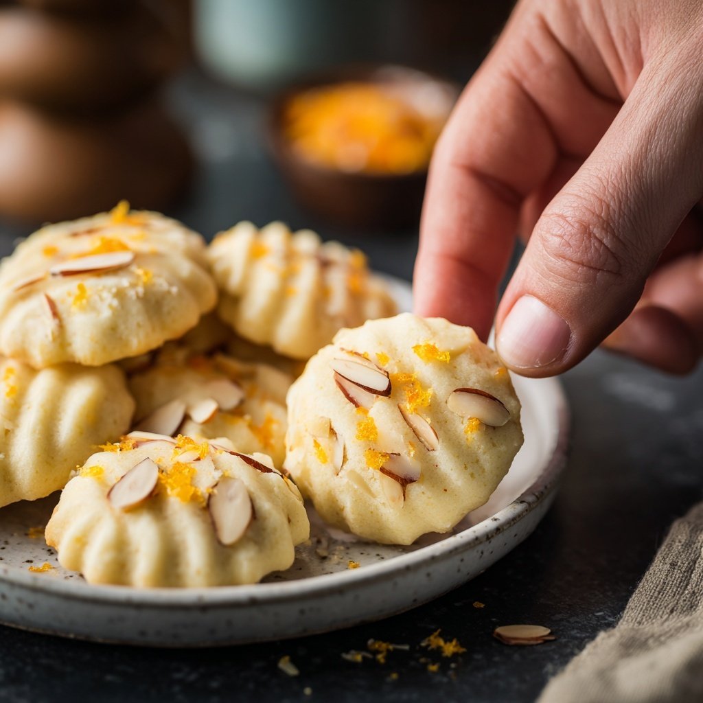 Marzipan-Plätzchen mit Mandeln und Orangenabrieb​