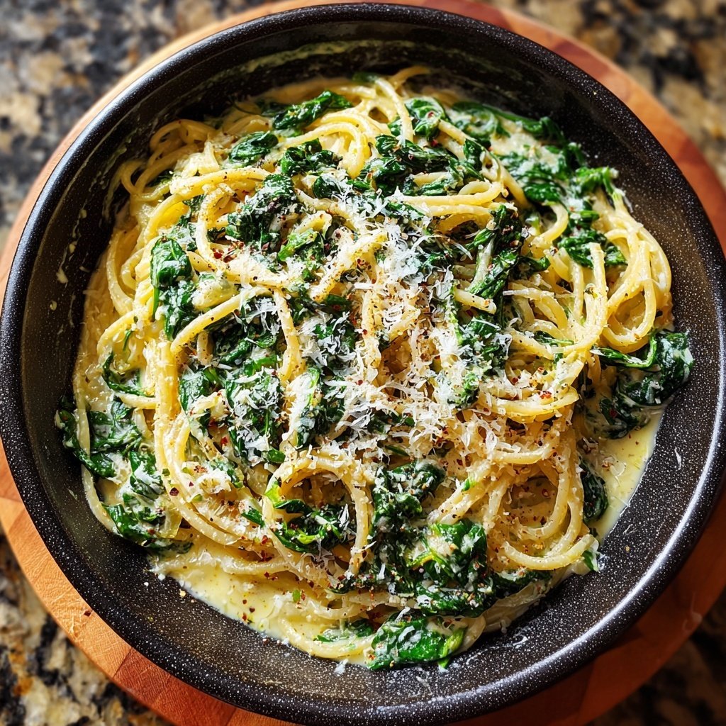 Cremige Spinat-Hoch-Protein-Pasta