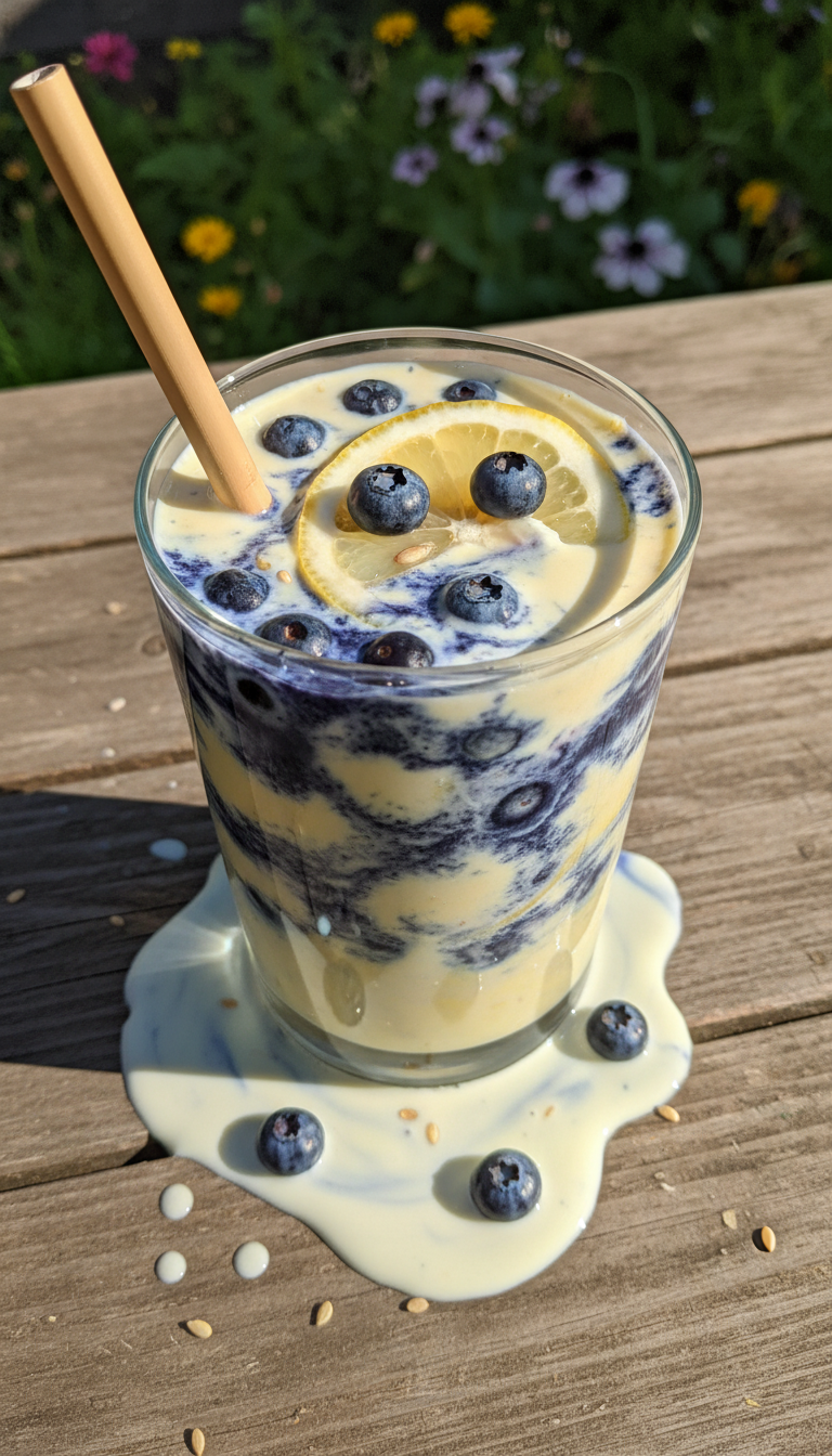 Erfrischender Zitronen Heidelbeer Smoothie​