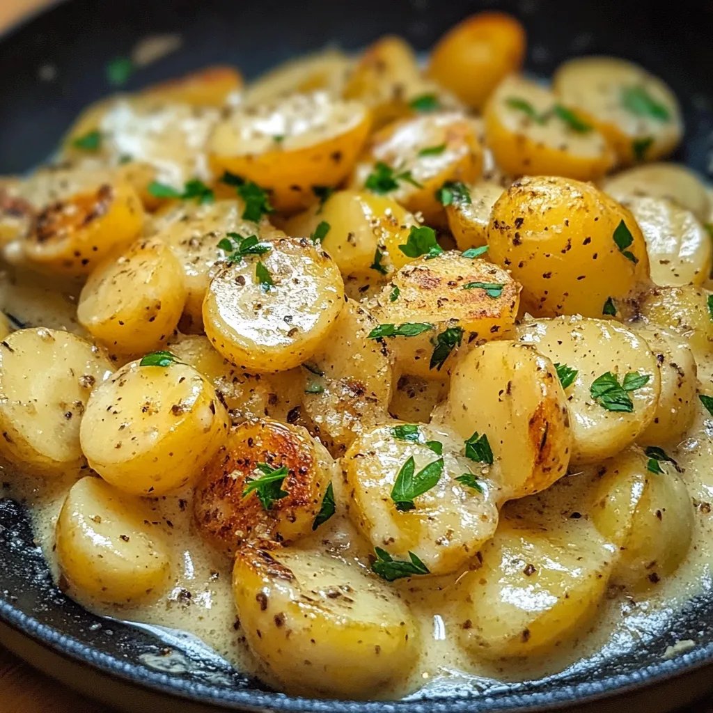 Kartoffeln mit Knoblauch-Sahnesauce