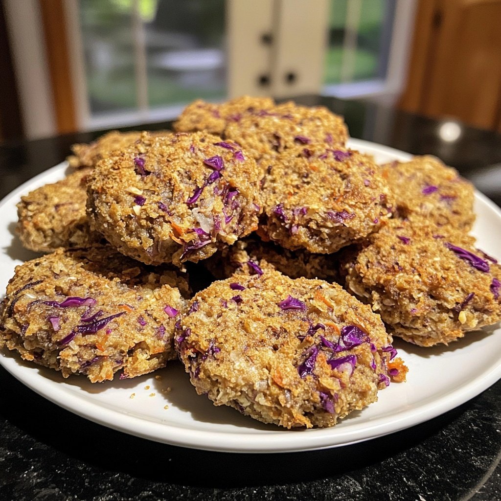 Vegane Linsen Medaillons mit Rotkohl