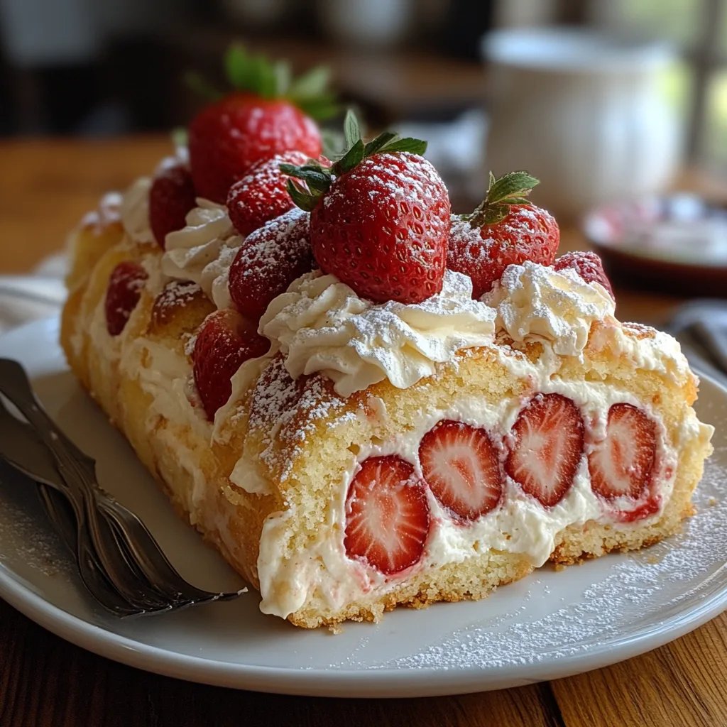 Erdbeer-Shortcake-Käsekuchenrollen: Ein Unglaubliches Ultimatives Rezept für 6 Personen