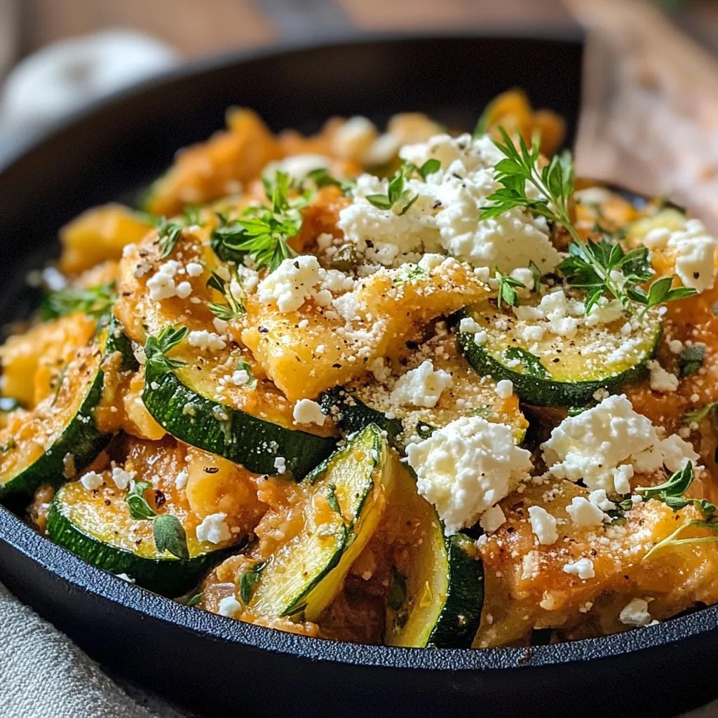 Zucchini-Reis-Pfanne mit Feta