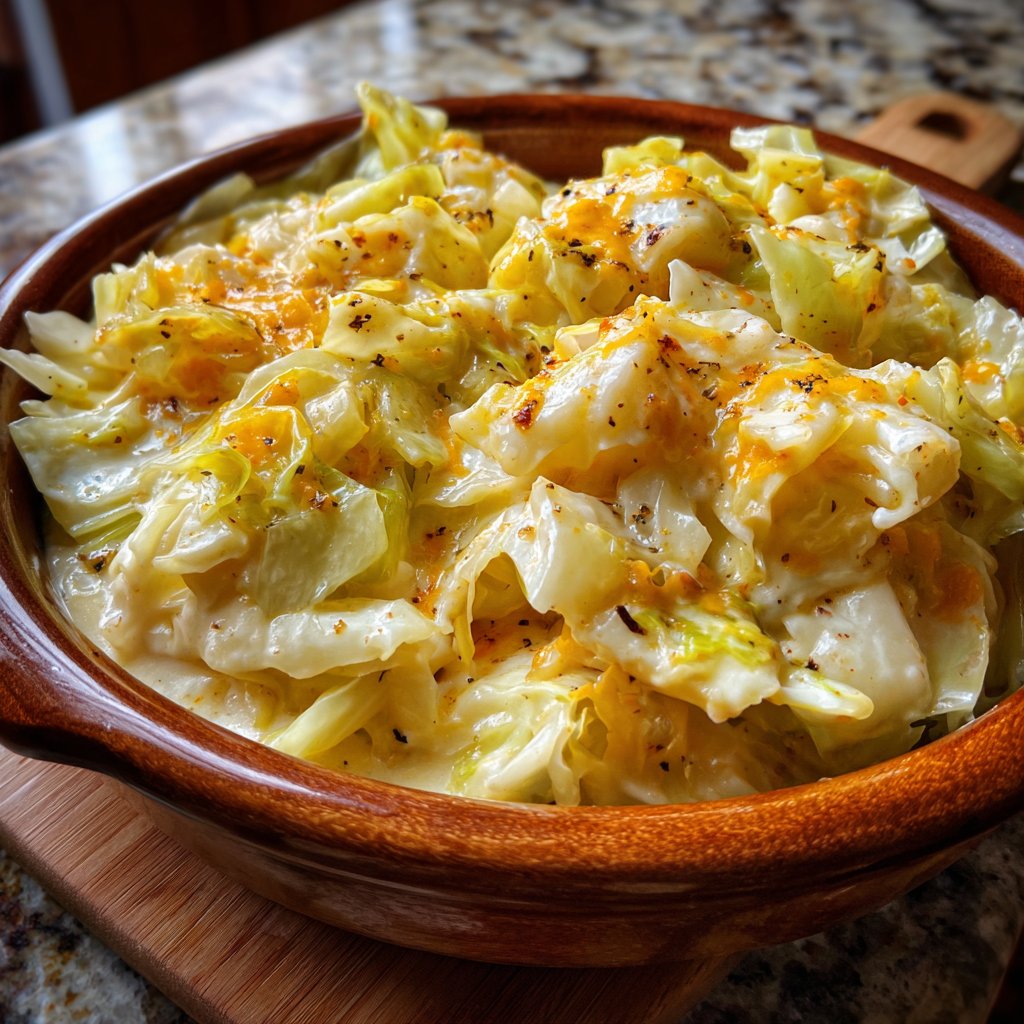 Cremiges Rotkohl- und Cheddar-Beilagengericht