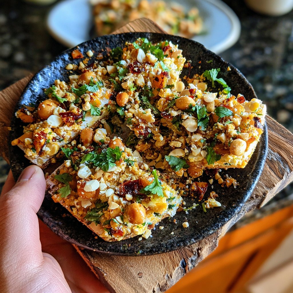 Erdnuss Käse Chaat indischer Snack