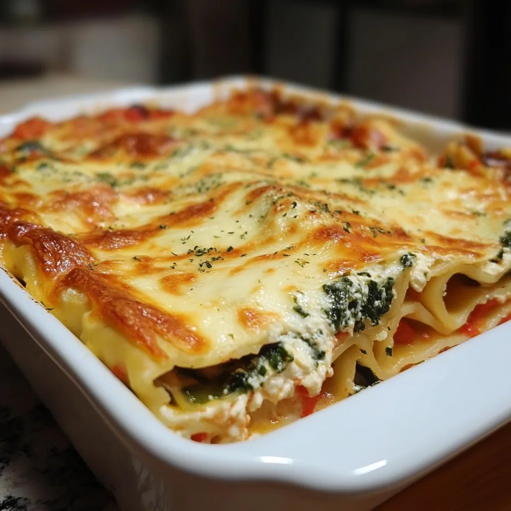 Spinatlasagne mit Feta und Tomaten