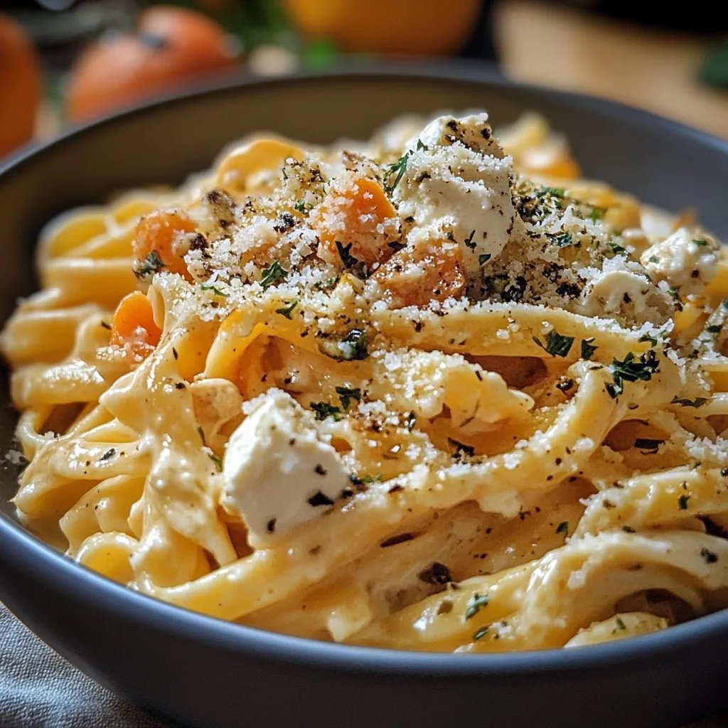 Schnelle Feta-Kürbis-Pasta
