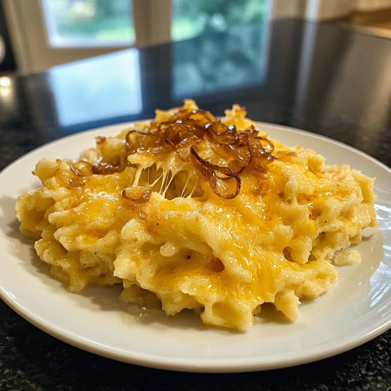 Käsespätzle - Käsespätzle mit karamellisierten Zwiebeln