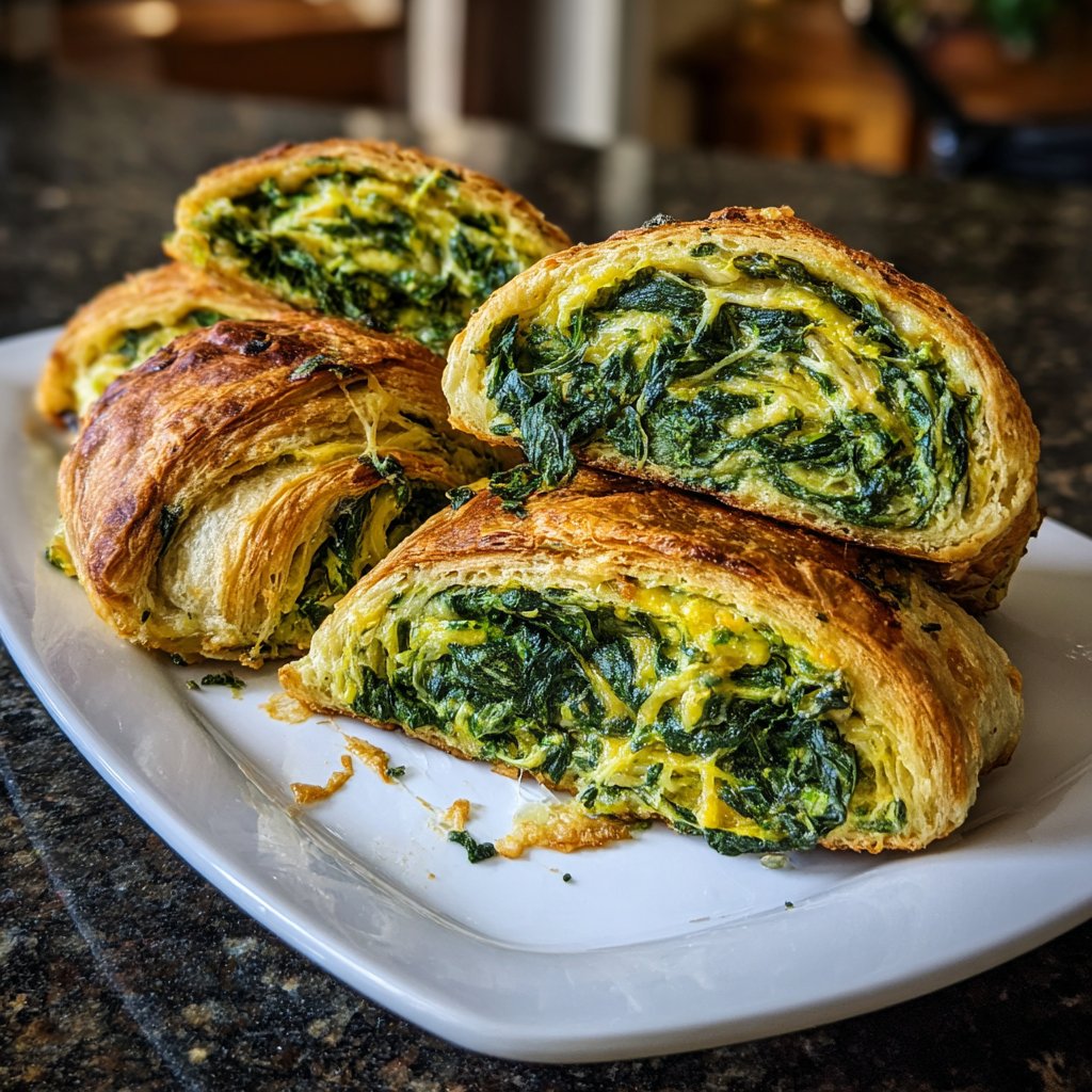 Spinat Brötchen Blätterteig