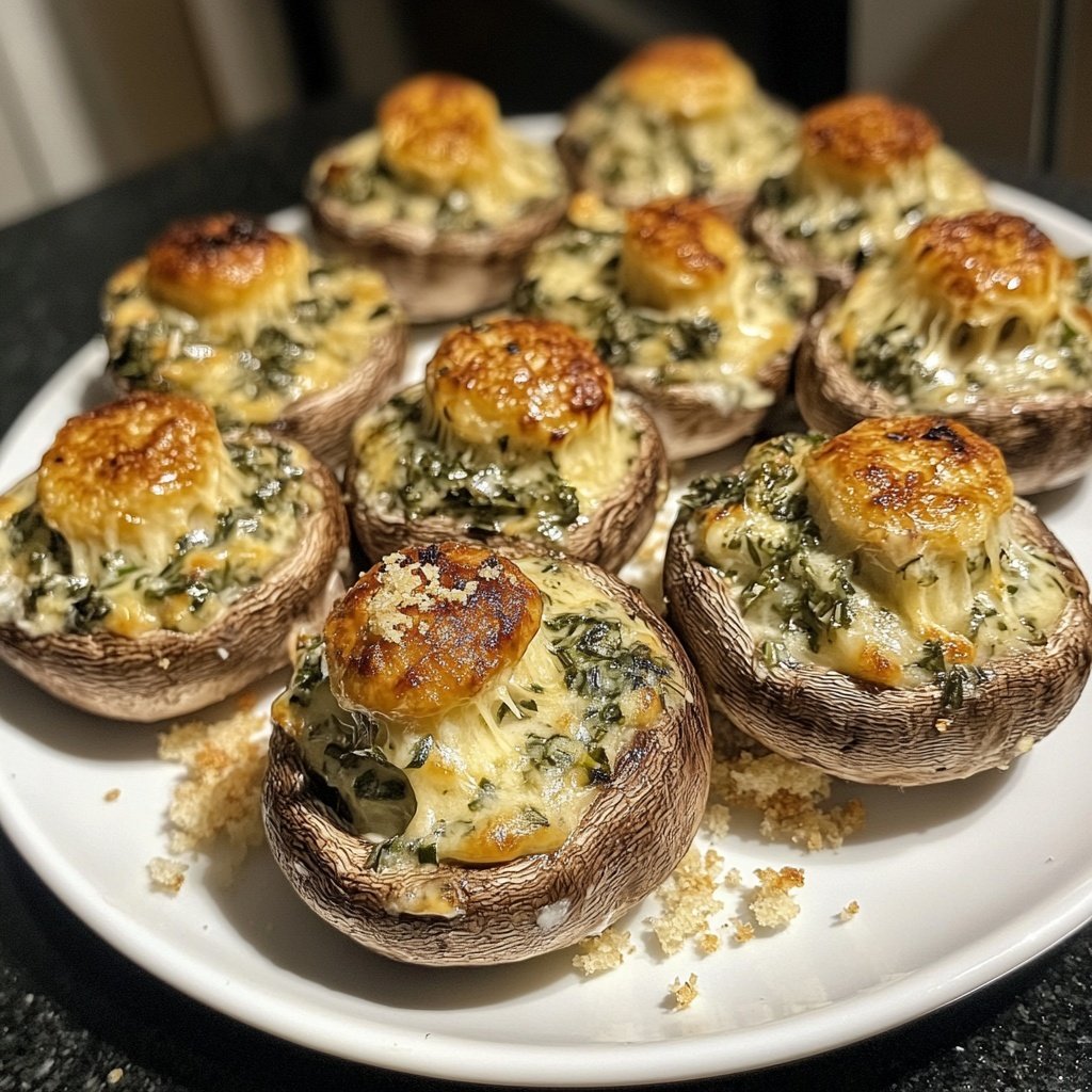Gefüllte Champignons mit Frischkäse und Kräutern
