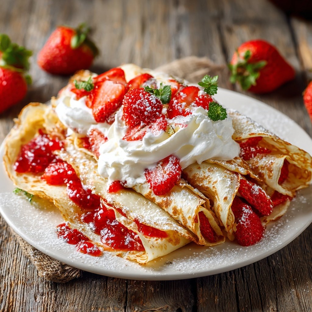 Helle Erdbeer-Shortcake-Crepes