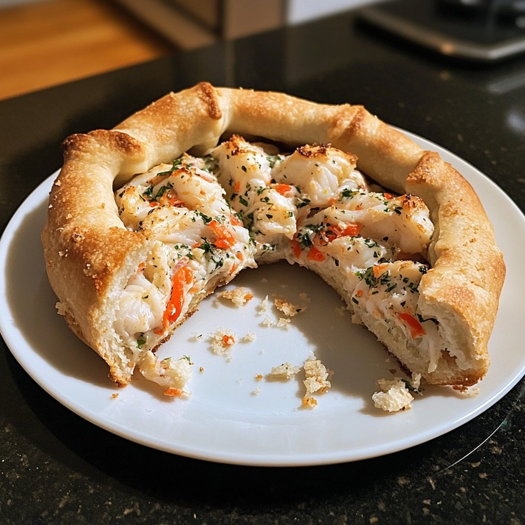 Krabben Kuchen gefüllte Pilze